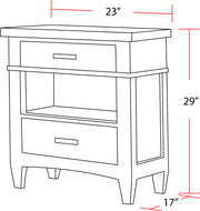 Americana Modern Bedroom - 2 Drawer Nightstand - JaxCo Furniture