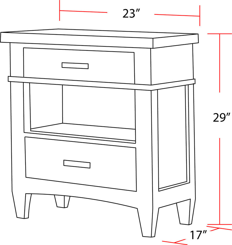 Americana Modern Bedroom - 2 Drawer Nightstand - JaxCo Furniture