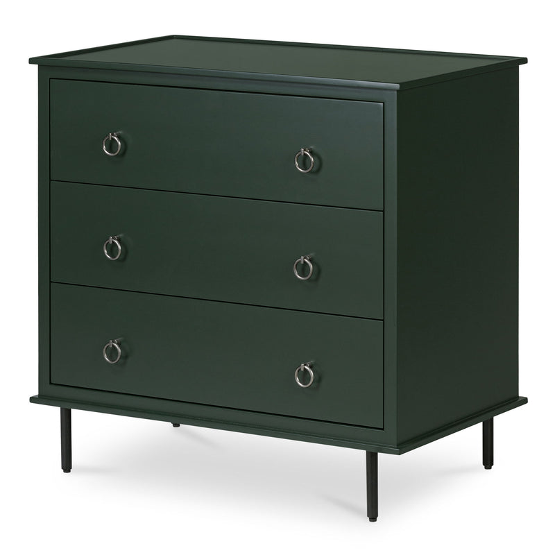 Reagan - 3 Drawer Nightstand - Deep Green - JaxCo Furniture