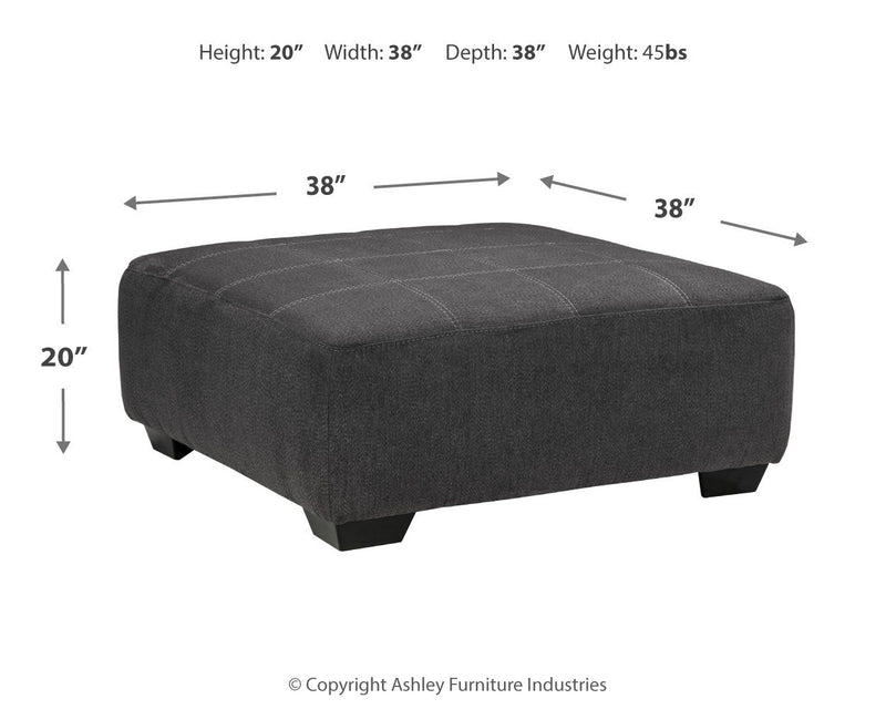 Ambee - Slate - Oversized Accent Ottoman - JaxCo Furniture
