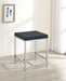 Afshan - Upholstered Square Padded Vanity Stool - Chrome - JaxCo Furniture