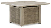 Cliff Trails - Beige - Square Fire Pit Table - JaxCo Furniture