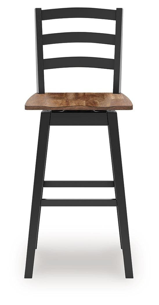 Wildenauer - Tall Swivel Barstool (Set of 2) - Brown / Black - JaxCo Furniture