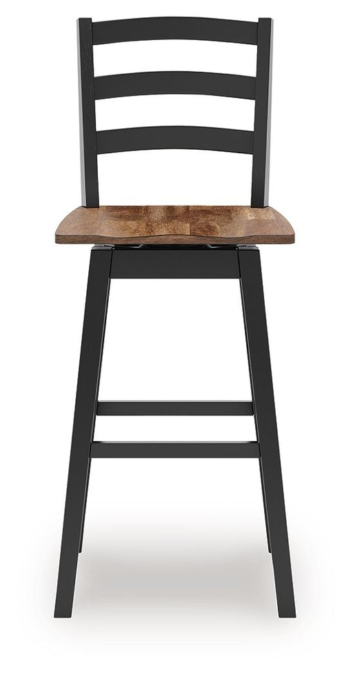 Wildenauer - Tall Swivel Barstool (Set of 2) - Brown / Black - JaxCo Furniture