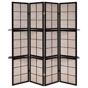 Iggy - 4-Panel Room Divider Folding Shoji Screen - Cappuccino - JaxCo Furniture