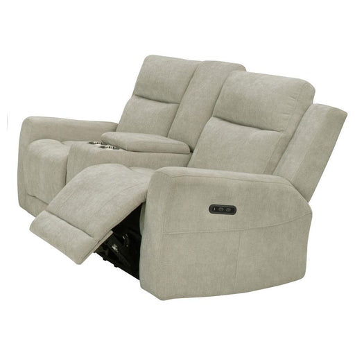 Kennett - Chenille Upholstered Power Reclining Loveseat - Ivory - JaxCo Furniture