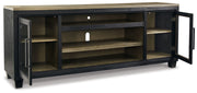 Foyland - Black / Brown - XL TV Stand w/Fireplace Option - JaxCo Furniture