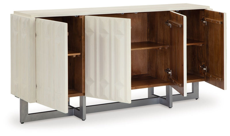 Ornawel - Distressed White - Accent Cabinet - JaxCo Furniture