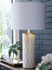 Faridworth - White / Gold Finish - Poly Table Lamp - JaxCo Furniture