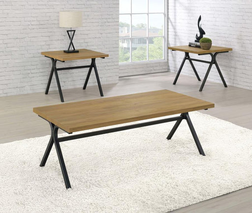 Colmar - 3 Piece Engineered Wood Coffee Table Set - Golden Oak - JaxCo Furniture