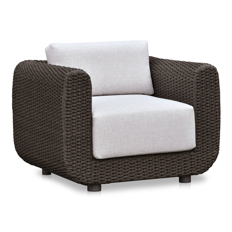 Soma - Outdoor Accent Chair - Dark Brown / White - JaxCo Furniture
