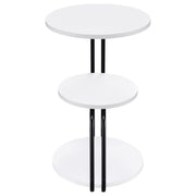 Hilly - 3-Tier Round Accent Side Table - White And Black - JaxCo Furniture