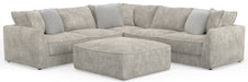 Bucktown - 3 Piece Sectional With Extra Thick Cuddler Seat Cushions And Cocktail Ottoman - Parchment - JaxCo Furniture