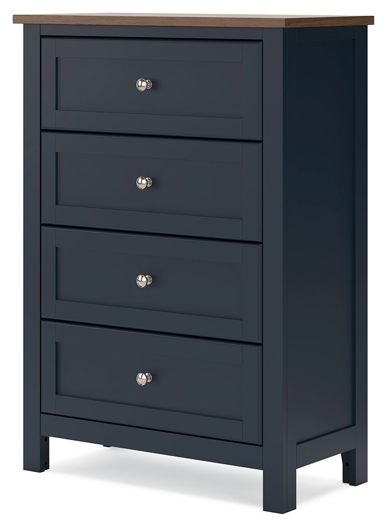 Landocken - Brown / Blue - Four Drawer Chest - JaxCo Furniture