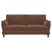Selma - 2 Piece Velvet Upholstered Crescent Arm Sofa Set - Rust - JaxCo Furniture