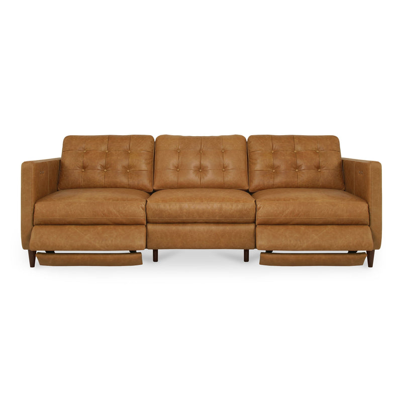 Bridgers - Leather Power Recliner Sofa - Tan - JaxCo Furniture
