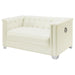 Chaviano - Upholstered Track Arm Loveseat - Pearl White - JaxCo Furniture