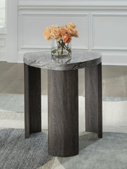Surmour - Gray / Brown - Triangle End Table - JaxCo Furniture