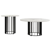 Haven - Round Marble Coffee Table Set - JaxCo Furniture