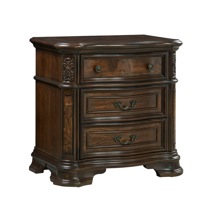 Royale - Nightstand With USB And Power Outlet - Dark Brown - JaxCo Furniture