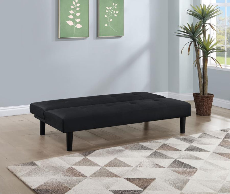 Stanford - Upholstered Tufted Convertible Sofa Bed - Black - JaxCo Furniture