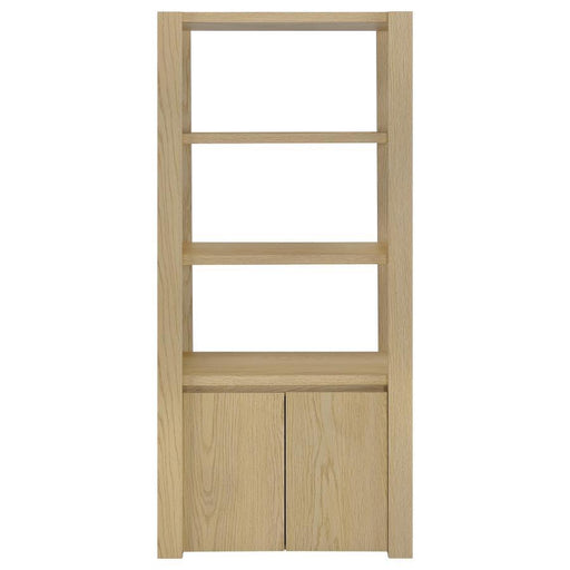 Laurelton - 3-Shelf Media Tower Tall Pier Cabinet - Light Oak - JaxCo Furniture