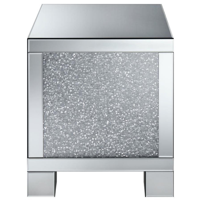 Gillian - Rectangular Mirrored Acrylic Side End Table - Silver - JaxCo Furniture