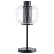 Ingrid - Glass Shade Bedside Table Lamp - Black - JaxCo Furniture