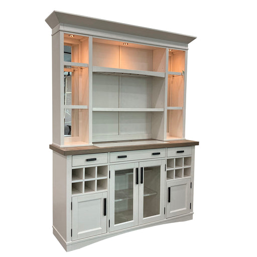 Americana Modern Dining - Buffet And Display Hutch With Quartz Insert - Cotton - JaxCo Furniture