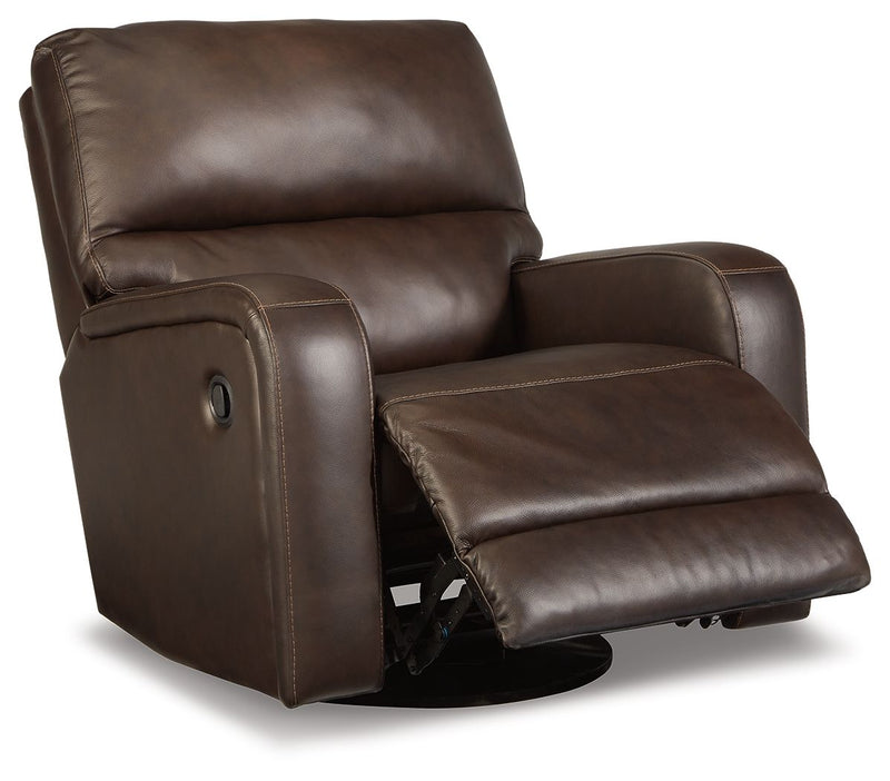 Emberla - Coffee - Swivel Glider Recliner - JaxCo Furniture
