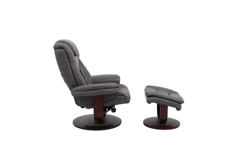 Monarch - Manual Reclining Swivel Chair and Ottoman - JaxCo Furniture