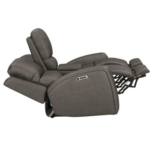 Belmont - Zero Gravity Power Reclining Tilt Console Loveseat P3 - Autumn Fog - JaxCo Furniture