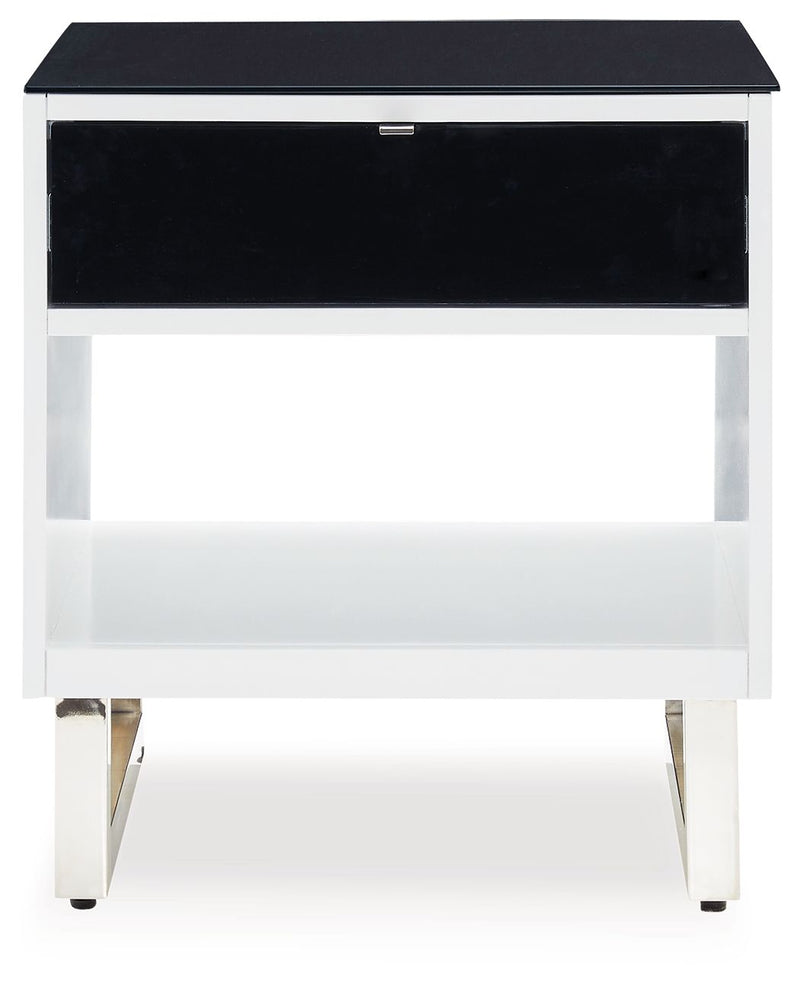 Gardoni - White / Black - Rectangular End Table - JaxCo Furniture