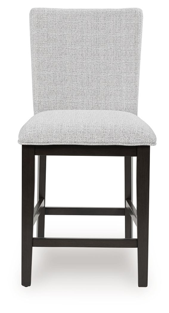 Neymorton - Dark Grayish Brown - Upholstered Barstool (Set of 2) - JaxCo Furniture