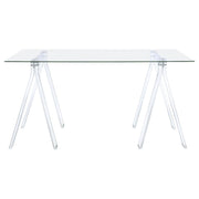Amaturo - Glass Top Acrylic Writing Desk - Clear - JaxCo Furniture
