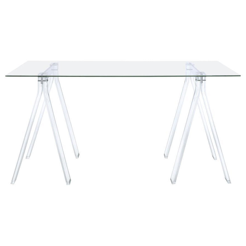 Amaturo - Glass Top Acrylic Writing Desk - Clear - JaxCo Furniture