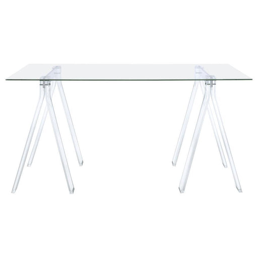 Amaturo - Glass Top Acrylic Writing Desk - Clear - JaxCo Furniture