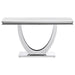 Kerwin - U-Base Stone Top Entryway Sofa Console Table - Chrome - JaxCo Furniture