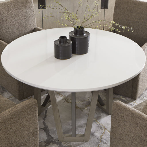Pure Modern Dining - 54" Round Table With Wood Base - Moonstone - JaxCo Furniture