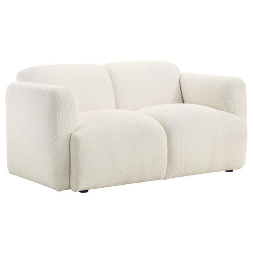 Dorset - Fabric Upholstered Round Track Arm Loveseat - JaxCo Furniture