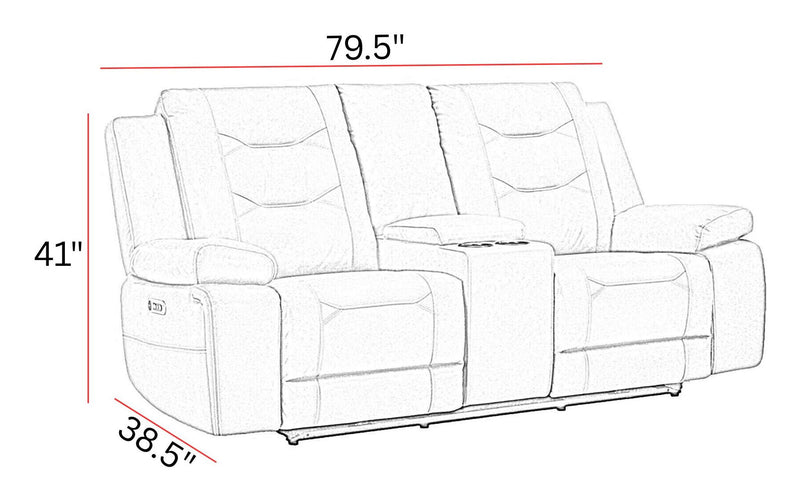 Caldwell - Power Console Loveseat - JaxCo Furniture