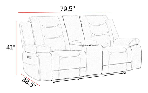 Caldwell - Power Console Loveseat - JaxCo Furniture