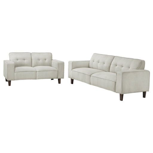 Deerhurst - Upholstered Tufted Track Arm Sofa Set - JaxCo Furniture