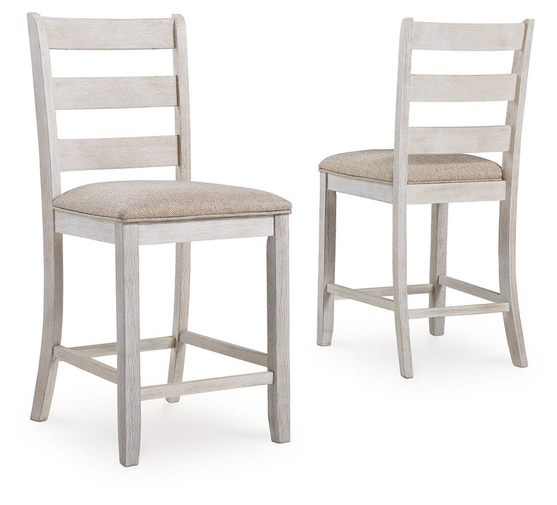 Skempton - White - Upholstered Barstool (Set of 2) - JaxCo Furniture