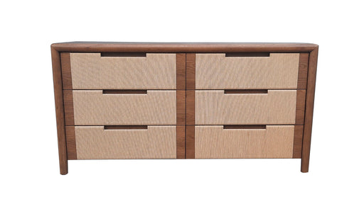 Corda - Oak Wood 6 Drawer Dresser - Brown/Natural - JaxCo Furniture