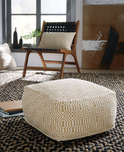 Adamont - Tan / Ivory - Pouf - JaxCo Furniture