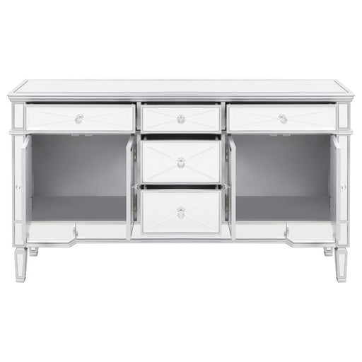 Duchess - 5-Drawer Mirrored Storage Accent Cabinet - Silver - JaxCo Furniture