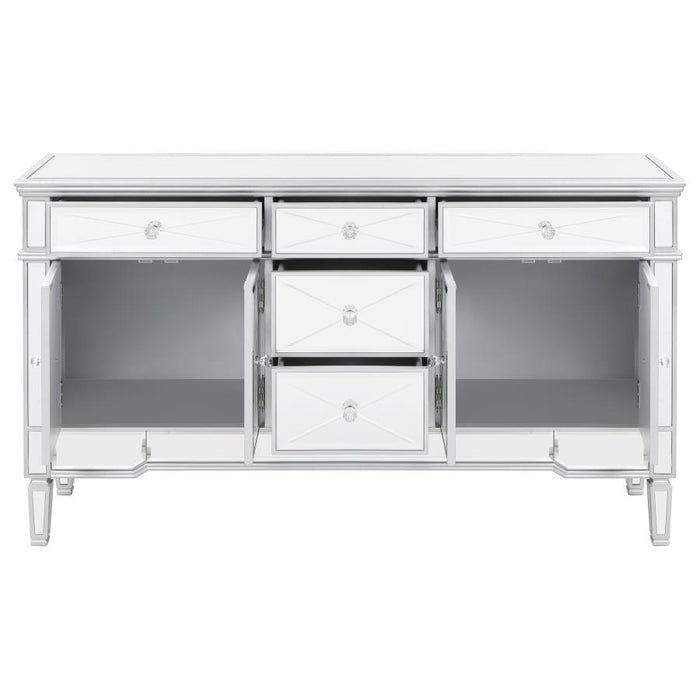 Duchess - 5-Drawer Mirrored Storage Accent Cabinet - Silver - JaxCo Furniture