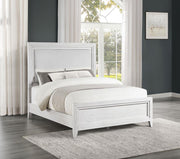 Marielle - Queen Headboard LED Panel Bed - Distressed White - JaxCo Furniture