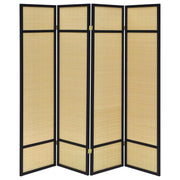 Pearce - 4-Panel Bamboo Room Divider Folding Screen - Natural - JaxCo Furniture